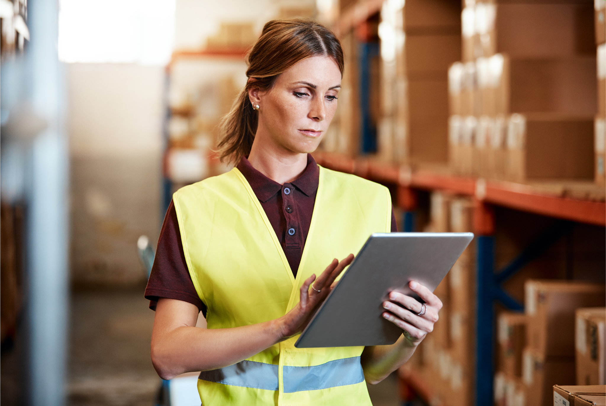 Woman monitoring her TMS integration. 