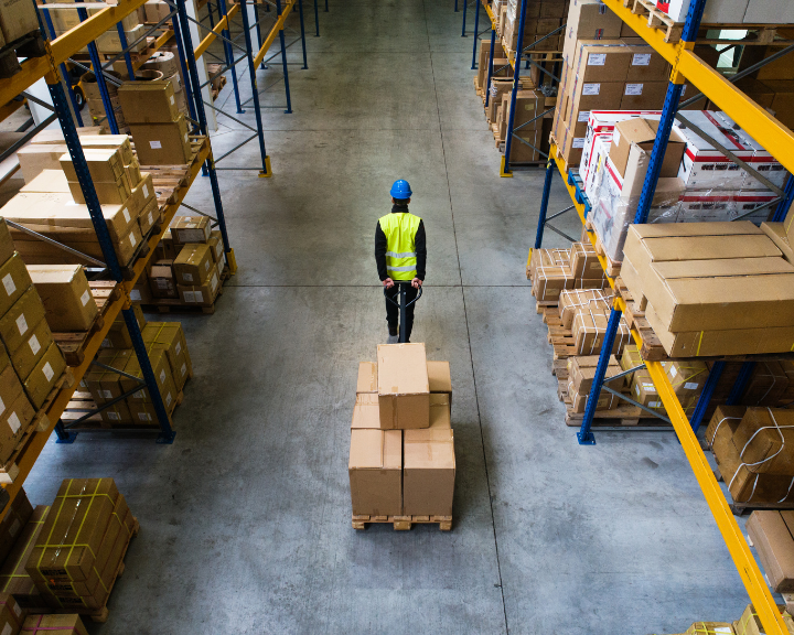 Warehouse worker fulfilling an order placed using a Cargowise integration. 
